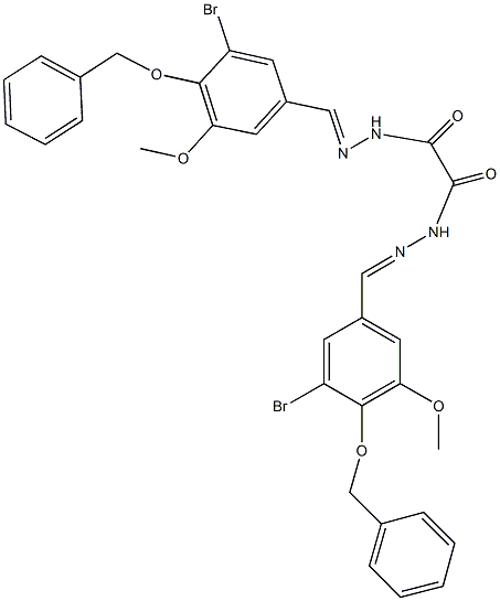 N'~1~,N'~2~-bis[4-(benzyloxy)-3-bromo-5-methoxybenzylidene]ethanedihydrazide 구조식 이미지