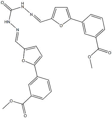 methyl 3-[5-(2-{[2-({5-[3-(methoxycarbonyl)phenyl]-2-furyl}methylene)hydrazino]carbonyl}carbohydrazonoyl)-2-furyl]benzoate 구조식 이미지