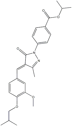 isopropyl 4-[4-(4-isobutoxy-3-methoxybenzylidene)-3-methyl-5-oxo-4,5-dihydro-1H-pyrazol-1-yl]benzoate 구조식 이미지