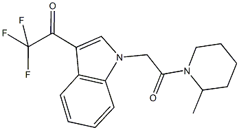2,2,2-trifluoro-1-{1-[2-(2-methyl-1-piperidinyl)-2-oxoethyl]-1H-indol-3-yl}ethanone 구조식 이미지