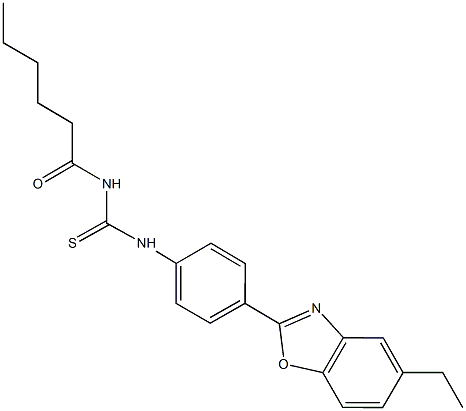 N-[4-(5-ethyl-1,3-benzoxazol-2-yl)phenyl]-N'-hexanoylthiourea Structure