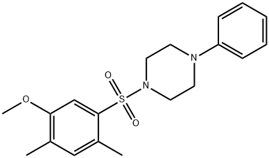 2,4-dimethyl-5-[(4-phenyl-1-piperazinyl)sulfonyl]phenyl methyl ether Structure