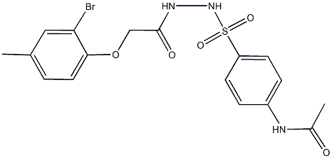 N-[4-({2-[2-(2-bromo-4-methylphenoxy)acetyl]hydrazino}sulfonyl)phenyl]acetamide 구조식 이미지