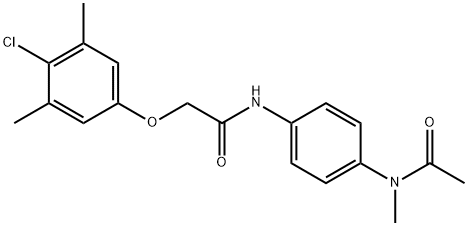 N-{4-[acetyl(methyl)amino]phenyl}-2-(4-chloro-3,5-dimethylphenoxy)acetamide 구조식 이미지