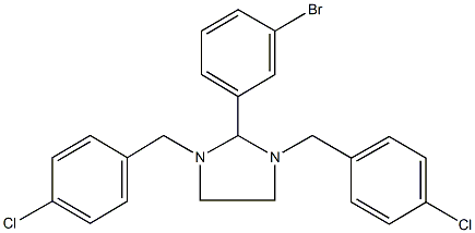 2-(3-bromophenyl)-1,3-bis(4-chlorobenzyl)imidazolidine 구조식 이미지