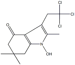 1-hydroxy-2,6,6-trimethyl-3-(2,2,2-trichloroethyl)-1,5,6,7-tetrahydro-4H-indol-4-one 구조식 이미지