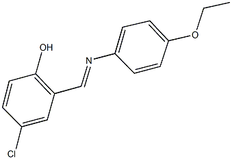 4-chloro-2-{[(4-ethoxyphenyl)imino]methyl}phenol Structure