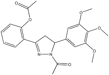 2-[1-acetyl-5-(3,4,5-trimethoxyphenyl)-4,5-dihydro-1H-pyrazol-3-yl]phenyl acetate Structure
