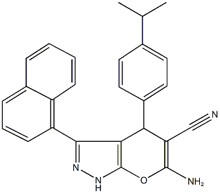 6-amino-4-(4-isopropylphenyl)-3-(1-naphthyl)-1,4-dihydropyrano[2,3-c]pyrazole-5-carbonitrile 구조식 이미지