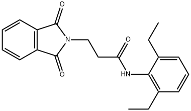 N-(2,6-diethylphenyl)-3-(1,3-dioxo-1,3-dihydro-2H-isoindol-2-yl)propanamide 구조식 이미지