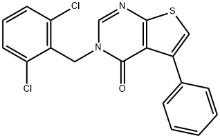 3-(2,6-dichlorobenzyl)-5-phenylthieno[2,3-d]pyrimidin-4(3H)-one 구조식 이미지