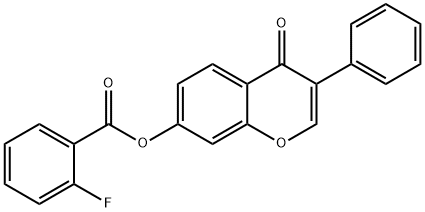 4-oxo-3-phenyl-4H-chromen-7-yl 2-fluorobenzoate 구조식 이미지