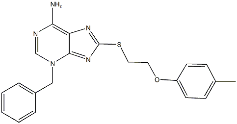 3-benzyl-8-{[2-(4-methylphenoxy)ethyl]sulfanyl}-3H-purin-6-amine Structure