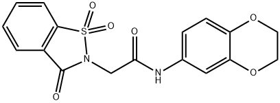 N-(2,3-dihydro-1,4-benzodioxin-6-yl)-2-(1,1-dioxido-3-oxo-1,2-benzisothiazol-2(3H)-yl)acetamide Structure