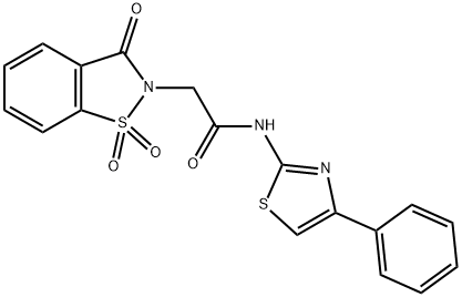 2-(1,1-dioxido-3-oxo-1,2-benzisothiazol-2(3H)-yl)-N-(4-phenyl-1,3-thiazol-2-yl)acetamide Structure