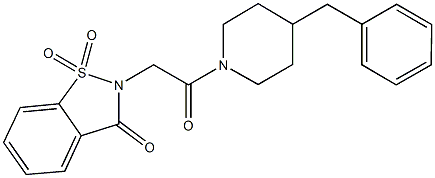 2-[2-(4-benzyl-1-piperidinyl)-2-oxoethyl]-1,2-benzisothiazol-3(2H)-one 1,1-dioxide 구조식 이미지