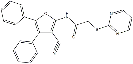 N-(3-cyano-4,5-diphenyl-2-furyl)-2-(2-pyrimidinylsulfanyl)acetamide Structure