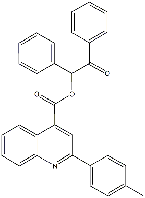 2-oxo-1,2-diphenylethyl 2-(4-methylphenyl)-4-quinolinecarboxylate Structure