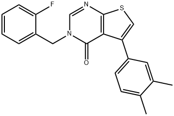 5-(3,4-dimethylphenyl)-3-(2-fluorobenzyl)thieno[2,3-d]pyrimidin-4(3H)-one Structure