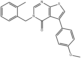 5-(4-methoxyphenyl)-3-(2-methylbenzyl)thieno[2,3-d]pyrimidin-4(3H)-one 구조식 이미지