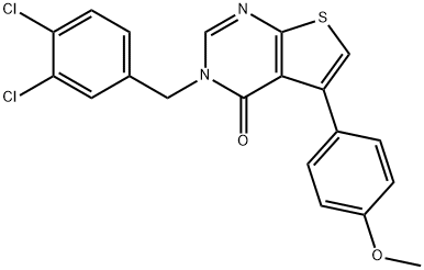 3-(3,4-dichlorobenzyl)-5-(4-methoxyphenyl)thieno[2,3-d]pyrimidin-4(3H)-one 구조식 이미지