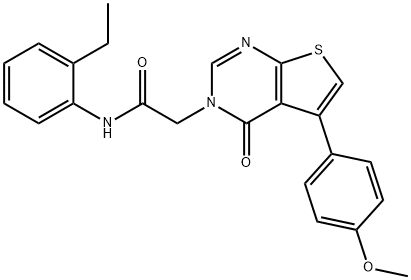 N-(2-ethylphenyl)-2-(5-(4-methoxyphenyl)-4-oxothieno[2,3-d]pyrimidin-3(4H)-yl)acetamide 구조식 이미지
