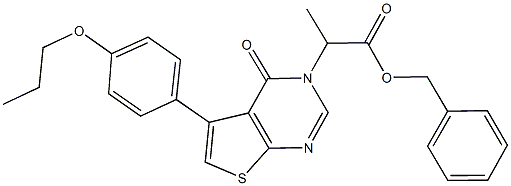 benzyl 2-(4-oxo-5-(4-propoxyphenyl)thieno[2,3-d]pyrimidin-3(4H)-yl)propanoate Structure