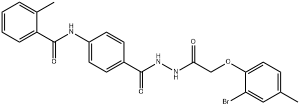 N-[4-({2-[(2-bromo-4-methylphenoxy)acetyl]hydrazino}carbonyl)phenyl]-2-methylbenzamide 구조식 이미지