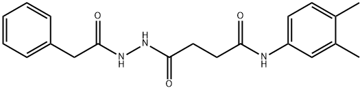 N-(3,4-dimethylphenyl)-4-oxo-4-[2-(phenylacetyl)hydrazino]butanamide Structure