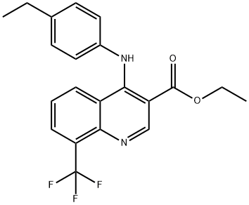 ethyl 4-(4-ethylanilino)-8-(trifluoromethyl)-3-quinolinecarboxylate 구조식 이미지