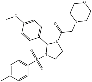 4-(2-{2-(4-methoxyphenyl)-3-[(4-methylphenyl)sulfonyl]-1-imidazolidinyl}-2-oxoethyl)morpholine Structure