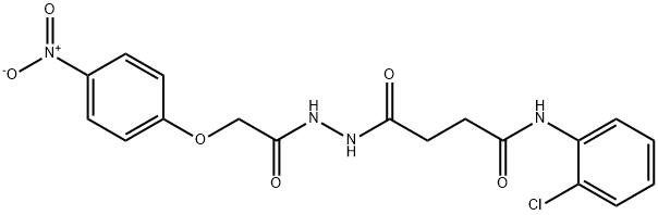 N-(2-chlorophenyl)-4-[2-({4-nitrophenoxy}acetyl)hydrazino]-4-oxobutanamide Structure