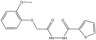 N'-[2-(2-methoxyphenoxy)acetyl]-2-thiophenecarbohydrazide Structure