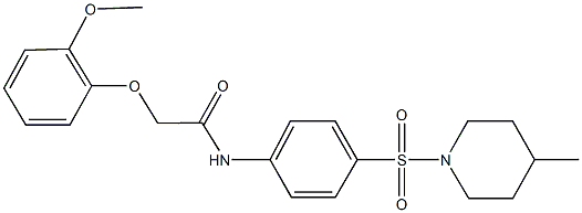 2-(2-methoxyphenoxy)-N-{4-[(4-methyl-1-piperidinyl)sulfonyl]phenyl}acetamide 구조식 이미지