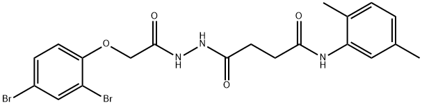 4-{2-[(2,4-dibromophenoxy)acetyl]hydrazino}-N-(2,5-dimethylphenyl)-4-oxobutanamide 구조식 이미지