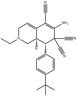 6-amino-8-(4-tert-butylphenyl)-2-ethyl-2,3,8,8a-tetrahydro-5,7,7(1H)-isoquinolinetricarbonitrile 구조식 이미지