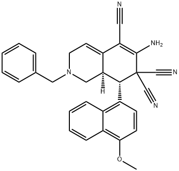6-amino-2-benzyl-8-(4-methoxy-1-naphthyl)-2,3,8,8a-tetrahydro-5,7,7(1H)-isoquinolinetricarbonitrile 구조식 이미지
