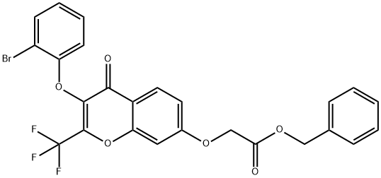 benzyl {[3-(2-bromophenoxy)-4-oxo-2-(trifluoromethyl)-4H-chromen-7-yl]oxy}acetate Structure