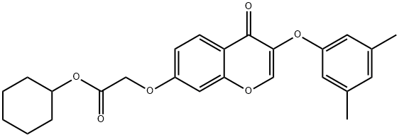 cyclohexyl {[3-(3,5-dimethylphenoxy)-4-oxo-4H-chromen-7-yl]oxy}acetate 구조식 이미지