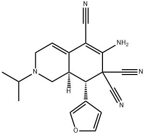 6-amino-8-(3-furyl)-2-isopropyl-2,3,8,8a-tetrahydro-5,7,7(1H)-isoquinolinetricarbonitrile 구조식 이미지