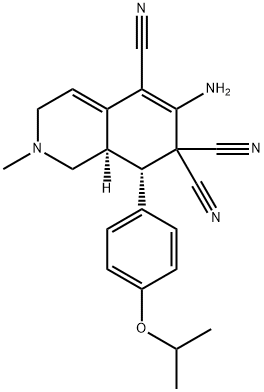 6-amino-8-(4-isopropoxyphenyl)-2-methyl-2,3,8,8a-tetrahydro-5,7,7(1H)-isoquinolinetricarbonitrile Structure