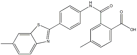 4-methyl-2-{[4-(6-methyl-1,3-benzothiazol-2-yl)anilino]carbonyl}benzoic acid Structure