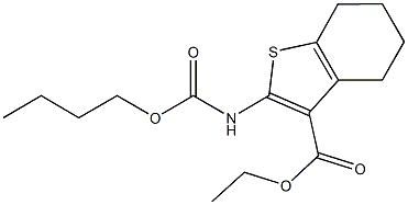 ethyl 2-[(butoxycarbonyl)amino]-4,5,6,7-tetrahydro-1-benzothiophene-3-carboxylate 구조식 이미지