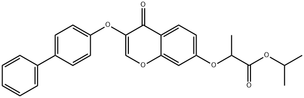 isopropyl 2-{[3-([1,1'-biphenyl]-4-yloxy)-4-oxo-4H-chromen-7-yl]oxy}propanoate Structure