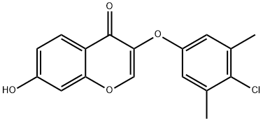 3-(4-chloro-3,5-dimethylphenoxy)-7-hydroxy-4H-chromen-4-one 구조식 이미지