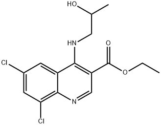 ethyl 6,8-dichloro-4-[(2-hydroxypropyl)amino]-3-quinolinecarboxylate 구조식 이미지