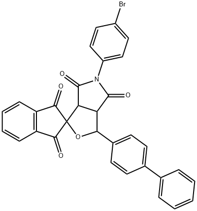 1-[1,1'-biphenyl]-4-yl-5-(bromophenyl)-3a,6a-dihydrosprio[1H-furo[3,4-c]pyrrole-3,2'-(1'H)-indene]-1',3',4,6(2'H,3H,5H)-tetrone Structure