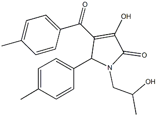 3-hydroxy-1-(2-hydroxypropyl)-4-(4-methylbenzoyl)-5-(4-methylphenyl)-1,5-dihydro-2H-pyrrol-2-one 구조식 이미지
