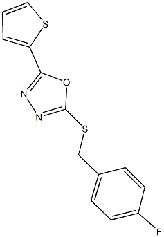 4-fluorobenzyl 5-(2-thienyl)-1,3,4-oxadiazol-2-yl sulfide 구조식 이미지