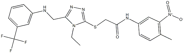 2-{[4-ethyl-5-({[3-(trifluoromethyl)phenyl]amino}methyl)-4H-1,2,4-triazol-3-yl]sulfanyl}-N-{3-nitro-4-methylphenyl}acetamide 구조식 이미지